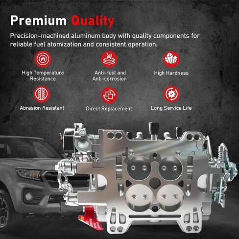 1903 Carburetor 500 CFM 4 Barrel Fit for Edelbrock AVS2 Series Electric Choke, Aluminum Square Flange Dual Quad Annular Boosters in Saudi Arabia