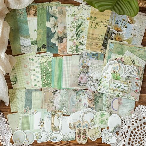 400 Sheets Floral Scrapbook Paper, 4 Packs Junk Journal Scrapbooking Supplies for Journaling, Scrapbooking Embellishments, Planner, Card Making, Collage in Saudi Arabia