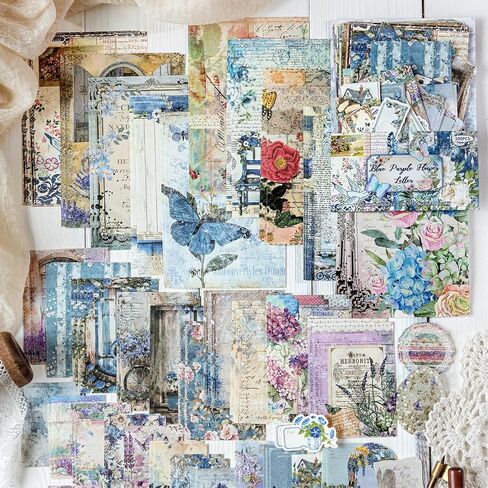 400 Sheets Floral Scrapbook Paper, 4 Packs Junk Journal Scrapbooking Supplies for Journaling, Scrapbooking Embellishments, Planner, Card Making, Collage in Saudi Arabia
