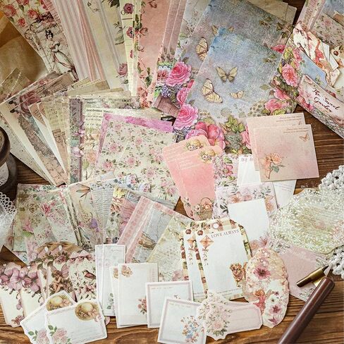 400 Sheets Floral Scrapbook Paper, 4 Packs Junk Journal Scrapbooking Supplies for Journaling, Scrapbooking Embellishments, Planner, Card Making, Collage in Saudi Arabia