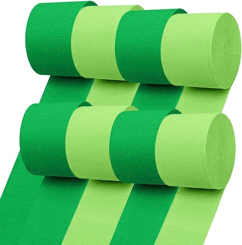 8 Rolls Crepe Paper Streamers 1.8 Inch x 82 Ft/Roll Light Green and Grass Green Party Streamers for Birthday Wedding Baby Bridal Shower Decorations Christmas Craft Supplies in Saudi Arabia