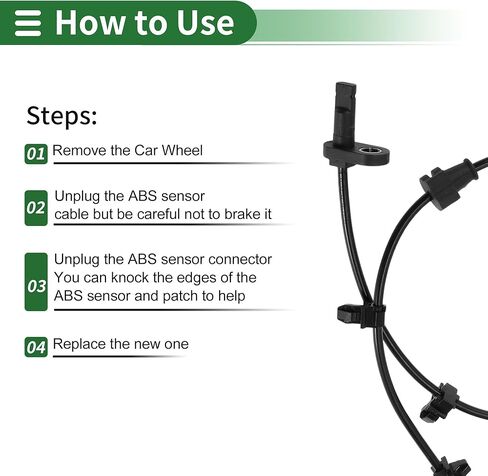 Motoforti ABS Wheel Speed Sensor ABS Sensor Anti-lock Braking System Sensor for Honda Civic 2016-2019 No.57450TEAT01 Front Right in Saudi Arabia