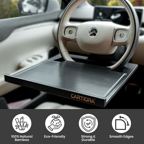 Essential Steering Wheel Tray - Car Table for Meal, Multipurpose Steering Wheel Table for Travelers, Table and Laptop Holder, Laptop Tray for Work in Saudi Arabia