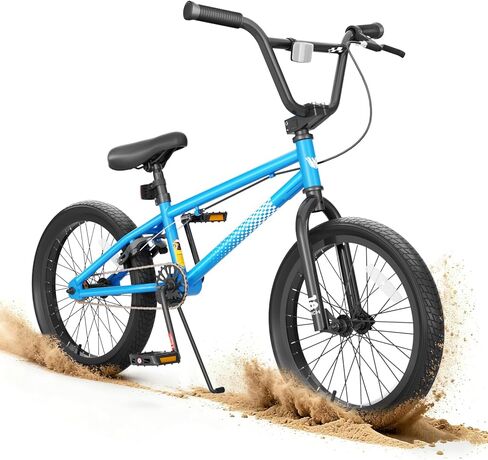 دراجة KORIMEFA Freestyle BMX مقاس 18 20 بوصة للأطفال الأولاد دراجة خدعة لعمر 7-12 عامًا، يمكن أن تختار Pro Pegs/Guro، إطار فولاذي عالي العشرة، من مستوى المبتدئين إلى الدراجين المتقدمين in Kuwait