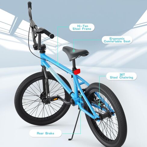 دراجة KORIMEFA Freestyle BMX مقاس 18 20 بوصة للأطفال الأولاد دراجة خدعة لعمر 7-12 عامًا، يمكن أن تختار Pro Pegs/Guro، إطار فولاذي عالي العشرة، من مستوى المبتدئين إلى الدراجين المتقدمين in Kuwait