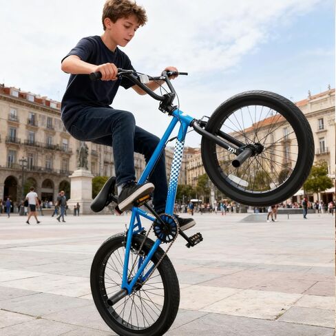 دراجة KORIMEFA Freestyle BMX مقاس 18 20 بوصة للأطفال الأولاد دراجة خدعة لعمر 7-12 عامًا، يمكن أن تختار Pro Pegs/Guro، إطار فولاذي عالي العشرة، من مستوى المبتدئين إلى الدراجين المتقدمين in Kuwait