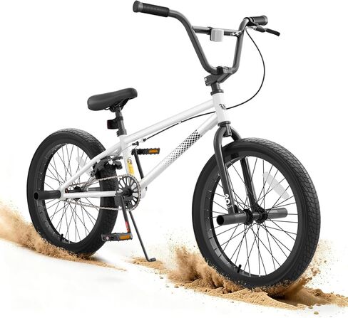 دراجة KORIMEFA Freestyle BMX مقاس 18 20 بوصة للأطفال الأولاد دراجة خدعة لعمر 7-12 عامًا، يمكن أن تختار Pro Pegs/Guro، إطار فولاذي عالي العشرة، من مستوى المبتدئين إلى الدراجين المتقدمين in Kuwait