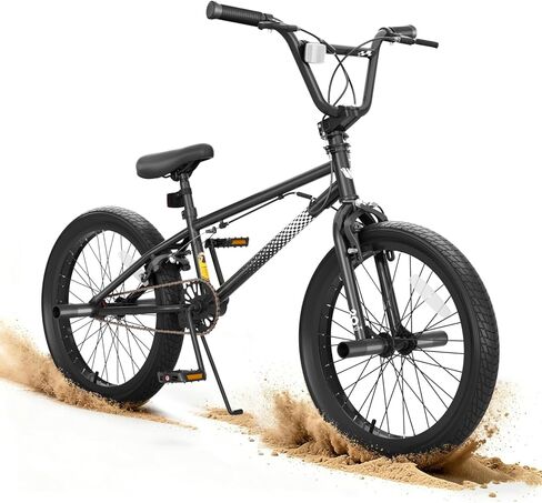 دراجة KORIMEFA Freestyle BMX مقاس 18 20 بوصة للأطفال الأولاد دراجة خدعة لعمر 7-12 عامًا، يمكن أن تختار Pro Pegs/Guro، إطار فولاذي عالي العشرة، من مستوى المبتدئين إلى الدراجين المتقدمين in Kuwait