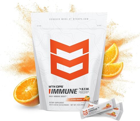 MTN OPS Daily STM Immune Booster - Raspberry Flavor, 30 Stick Pouch in Kuwait