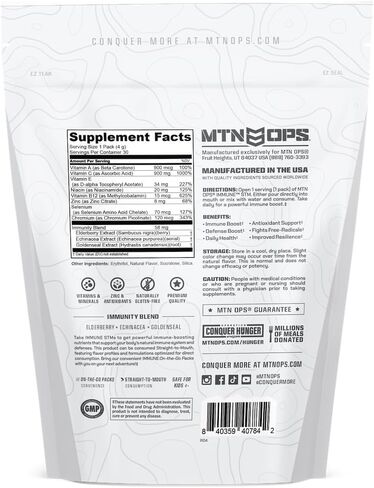 MTN OPS Daily STM Immune Booster - Raspberry Flavor, 30 Stick Pouch in Kuwait
