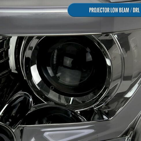 Ronnin - يناسب 2015-2017 Ford F150 Halogen Dual Projector Headlights LED DRL Switchback إشارات الانعطاف المتسلسلة مع زوج تجميع أنماط الإضاءة | أسود in Kuwait