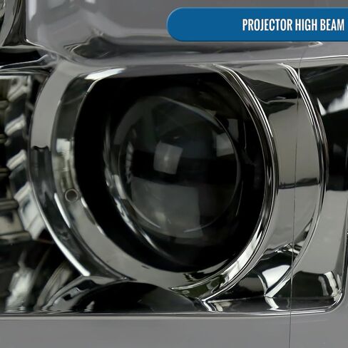 Ronnin - يناسب 2015-2017 Ford F150 Halogen Dual Projector Headlights LED DRL Switchback إشارات الانعطاف المتسلسلة مع زوج تجميع أنماط الإضاءة | أسود in Kuwait