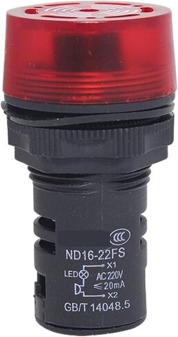LED Light Buzzer Intermittent Flashing ND16-22FS AC/DC24V AC220V Alarm is Always on(Redac/dc24v) in Saudi Arabia
