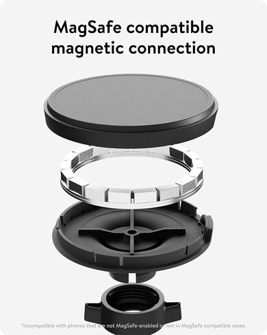 الماوس - حامل MagSafe للشحن اللاسلكي المتوافق مع MagSafe - شاحن حامل للسيارة MagSafe - متوافق مع هواتف iPhone 15/14/13/12 - ملحقات MagSafe in Kuwait