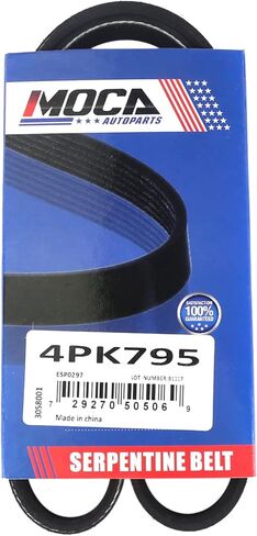 MOCA EPDM Serpentine Belt for 1994 1995 Honda Civic Del Sol 1.6L & 1992-1997 Honda Civic 1.6L 4PK795 in Saudi Arabia