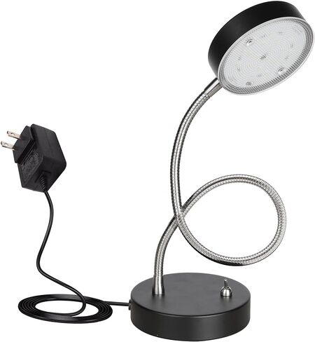 19.25" Flexible Gooseneck LED Desk Lamp, Plun-in Table Light with Stable Base, 4.5W 260LM 4000K, 65" Cord Small Desk Light for Home Office, Study, ETL Listed in Saudi Arabia
