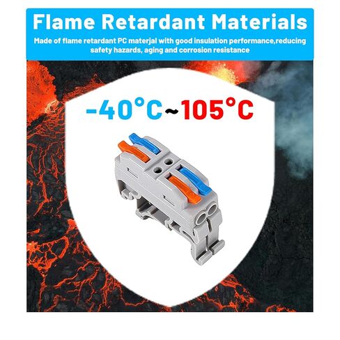 10PCS DIN Rail Terminal Blocks Kit, 2 in 8 Out Universal Compact Lever Wire Connector for Electrical Wires, Detachable Ground Circuit Terminal Blocks for Circuit Inline 28-12 AWG in Kuwait