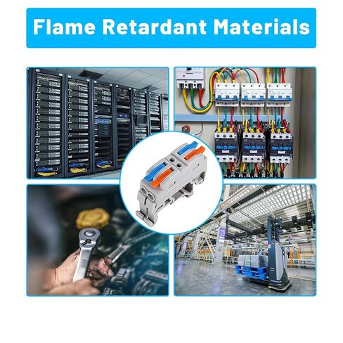 10PCS DIN Rail Terminal Blocks Kit, 2 in 8 Out Universal Compact Lever Wire Connector for Electrical Wires, Detachable Ground Circuit Terminal Blocks for Circuit Inline 28-12 AWG in Kuwait