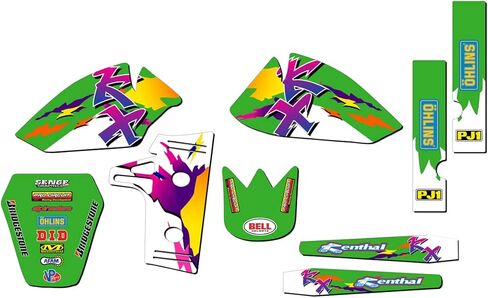 1985-2004 KX 60 THROWBACK مجموعة قاعدة رسومات Green Senge المتوافقة مع Kawasaki in Kuwait