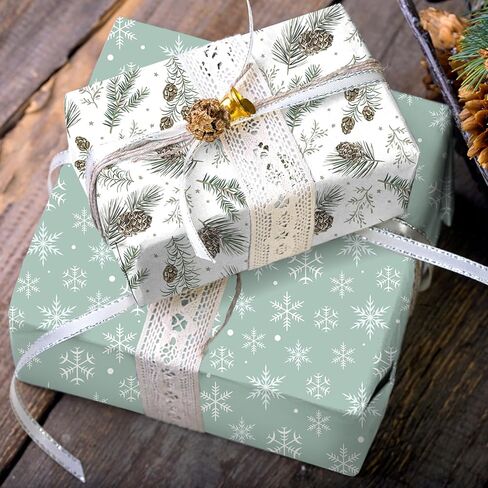 JarThenaAMCS 12 Sheets Christmas Wrapping Paper -Not Roll- Plaid Xmas Winter Snowman Reindeer Gift Wrap Paper Folded Flat Art Craft Paper for Christmas Holiday Party, 19.7 x 27.6 Inch in Saudi Arabia
