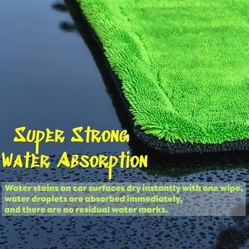 Upgraded 1600GSM Car Drying Towel 3-Pack Kit – 48"x24" Twist Loop Microfiber Towel for SUVs Trucks, Includes Glass Cloth & Interior Wipe – Absorbent Lint-Free Scratch-Free Towels Set in Saudi Arabia