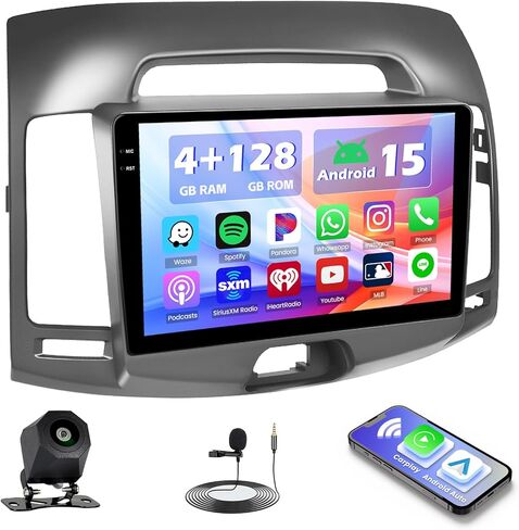 2GB+64GB for Hyundai Elantra 20072008 2009 2010 Android Car Stereo with Carplay Android Auto 9 inch Touchscreen Android Radio Support GPS WiFi SWC RCA USB Rear Camera in Kuwait