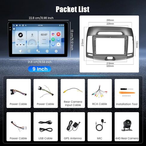 2GB+64GB for Hyundai Elantra 20072008 2009 2010 Android Car Stereo with Carplay Android Auto 9 inch Touchscreen Android Radio Support GPS WiFi SWC RCA USB Rear Camera in Kuwait