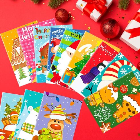 24 Pcs Christmas Mini Notebooks Christmas Notepad Bulk Xmas Pocket Holiday Notebook for Christmas Gift Goodie Bag Fillers Classroom Party Supplies in Saudi Arabia