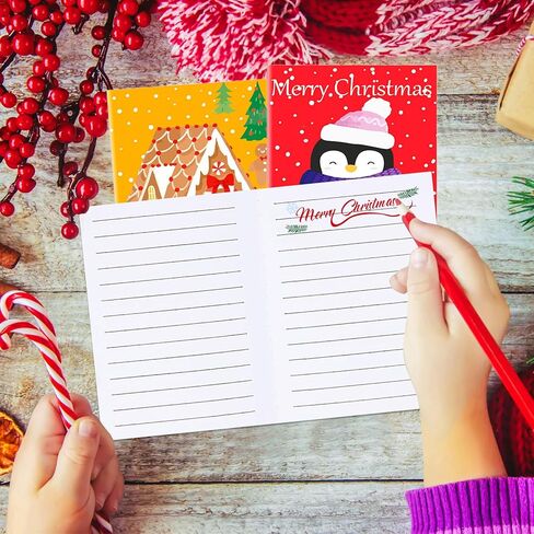 24 Pcs Christmas Mini Notebooks Christmas Notepad Bulk Xmas Pocket Holiday Notebook for Christmas Gift Goodie Bag Fillers Classroom Party Supplies in Saudi Arabia
