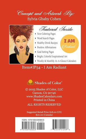 Shades of Color I Am Radiant 2026 Weekly Inspirational Planner in Saudi Arabia