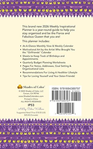 Shades of Color I Am Radiant 2026 Weekly Inspirational Planner in Saudi Arabia