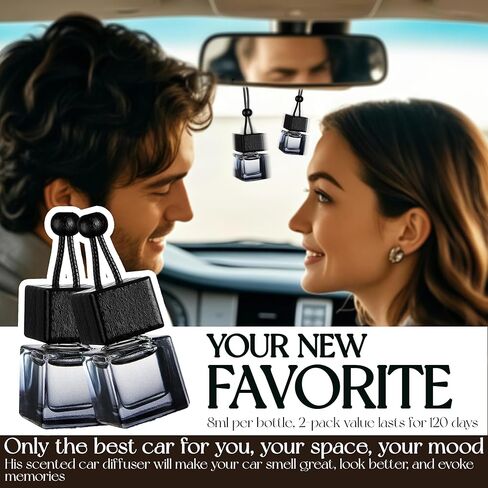 معطر هواء السيارة المعطر للربيع والصيف - موزع روائح الزيوت العطرية المعلقة مع عطر يدوم لمدة 90 يومًا، غير سام وصديق للبيئة، هدية للرجال والنساء (كولونيا) in Kuwait
