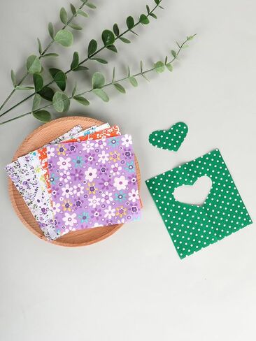 27 Pcs Assorted Craft Fabric 4x4 Inch, Squares Patchwork Fabric Sets for DIY, Sewing, Scrapbooking, Quilting in Saudi Arabia