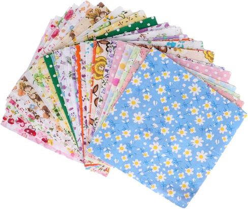 27 Pcs Assorted Craft Fabric 4x4 Inch, Squares Patchwork Fabric Sets for DIY, Sewing, Scrapbooking, Quilting in Saudi Arabia