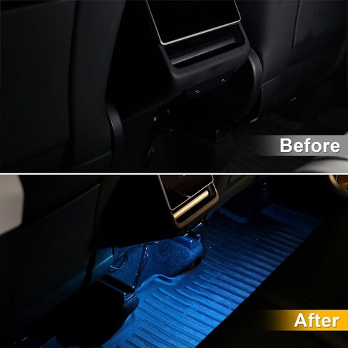 2PCS USB Ambient Light for Model Y Juniper/3 Highland Plug-in Type C Atmosphere Lamp fit for Cars RGB USB-C Portable Auto Ambient Lighting Night Light Accessories for Model Y Juniper in Kuwait