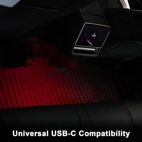 2PCS USB Ambient Light for Model Y Juniper/3 Highland Plug-in Type C Atmosphere Lamp fit for Cars RGB USB-C Portable Auto Ambient Lighting Night Light Accessories for Model Y Juniper in Kuwait