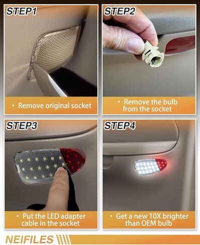 لوحة الباب الداخلية LED ضوء لافت للانتباه متوافق مع Ford F150 1997-2003/F250 1997-1999 تركيب التوصيل والتشغيل in Kuwait