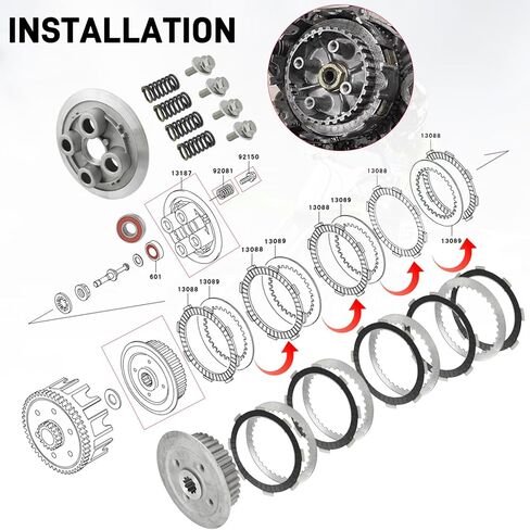 Clutch Kit & Friction Steel & Inner Hub Outer Pressure Plate for Kawasaki KX80 KX85 KX100 KX112 1998-2024 in Saudi Arabia