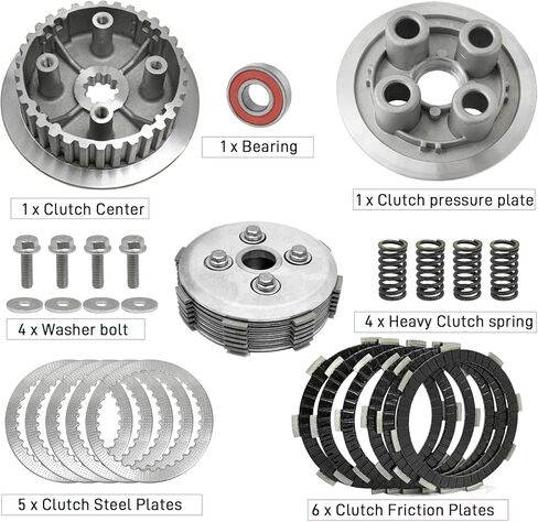 Clutch Kit & Friction Steel & Inner Hub Outer Pressure Plate for Kawasaki KX80 KX85 KX100 KX112 1998-2024 in Saudi Arabia