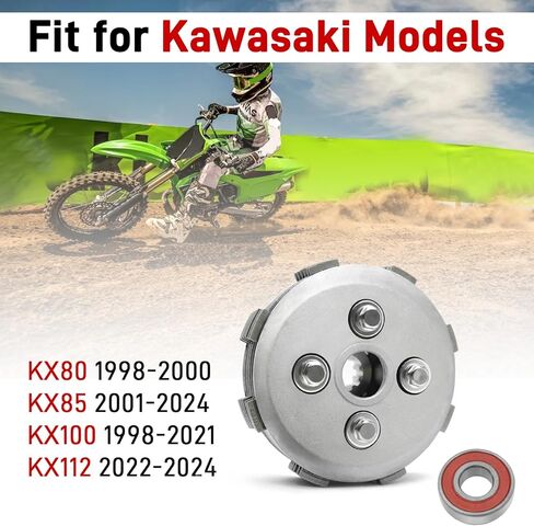Clutch Kit & Friction Steel & Inner Hub Outer Pressure Plate for Kawasaki KX80 KX85 KX100 KX112 1998-2024 in Saudi Arabia