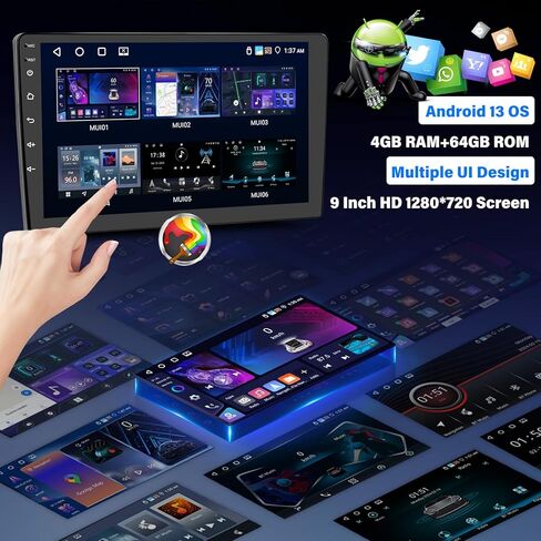 UNITOPSCI 2G + 32G ستيريو سيارة أندرويد لسيارة جيب كرايسلر 300C 2004-2011 راديو لاسلكي CarPlay Android Auto Mirror Link Bluetooth GPS Navigation 9 بوصة تعمل باللمس WiFi FM/RDS SWC + ميكروفون كاميرا احتياطية in Kuwait