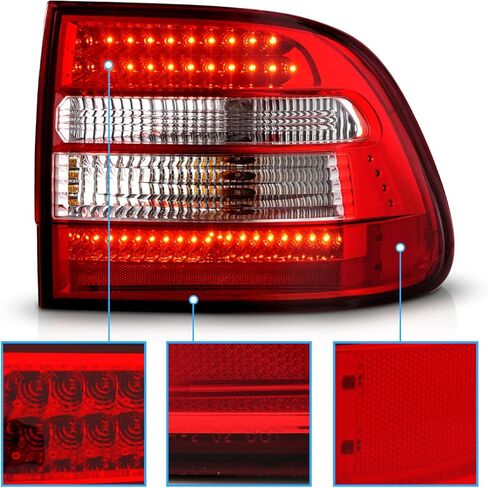 زوج مصابيح خلفية LED شفافة باللون الأحمر من AmeriLite لسيارة Porsche Cayenne SUV - جانب السائق والراكب in Saudi Arabia