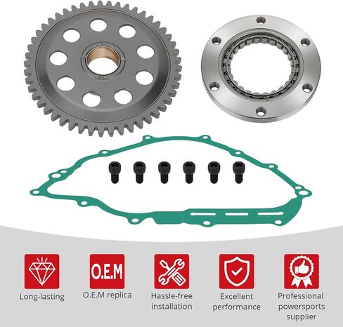 مجموعة حشية ترس القابض من JAVIK Starter One Way Clutch لـ Yamaha Grizzly 550 700 2007-2024 Viking 700 2014-2024 Kodiak 700 2019-2024 Rhino 700 YXR700 2008-2013 O.E.M#3B4-15515-00-00 5KM-15590-00-00 in Saudi Arabia