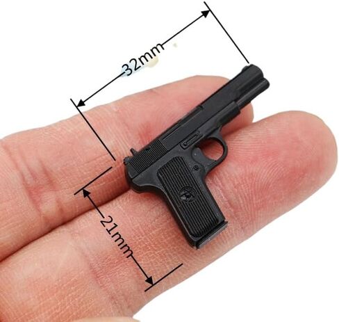 4Pcs 1/12 Scale Guns for Dollhouse Decoration, Miniature Black Silenced Gun, Mini Metal Weapons Accessories, Photo Prop Model Accessory for Scene Decor in Saudi Arabia
