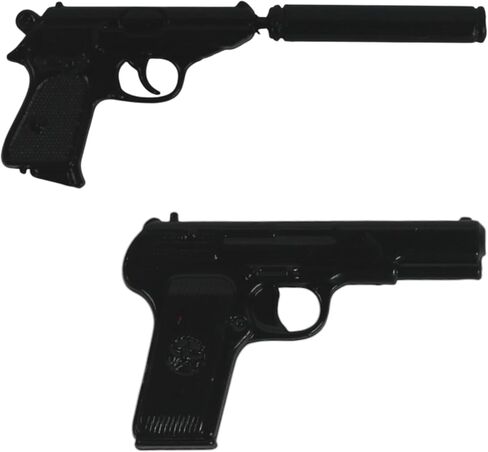 4Pcs 1/12 Scale Guns for Dollhouse Decoration, Miniature Black Silenced Gun, Mini Metal Weapons Accessories, Photo Prop Model Accessory for Scene Decor in Saudi Arabia