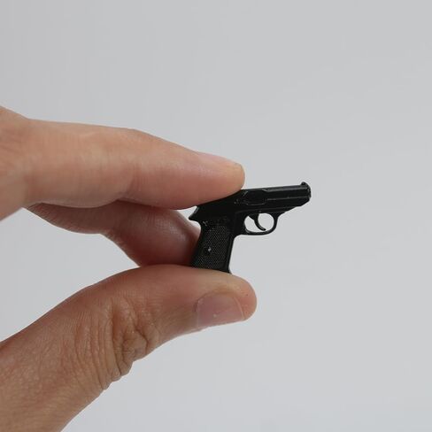 4Pcs 1/12 Scale Guns for Dollhouse Decoration, Miniature Black Silenced Gun, Mini Metal Weapons Accessories, Photo Prop Model Accessory for Scene Decor in Saudi Arabia