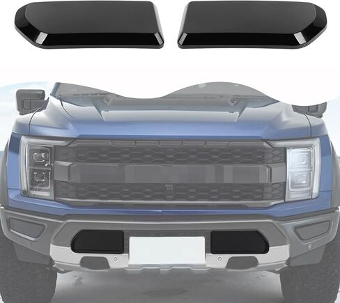 Black Front Bumper Decorative Cover Compatible with Ford F150 Raptor 2021+ Exterior Accessory ABS in Saudi Arabia
