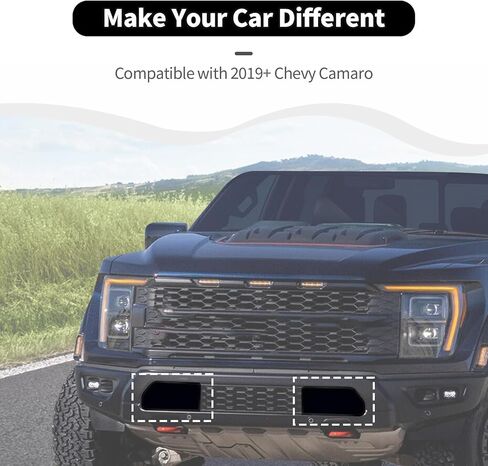 Black Front Bumper Decorative Cover Compatible with Ford F150 Raptor 2021+ Exterior Accessory ABS in Saudi Arabia