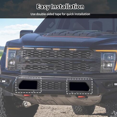 Black Front Bumper Decorative Cover Compatible with Ford F150 Raptor 2021+ Exterior Accessory ABS in Saudi Arabia