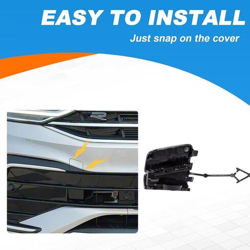 Front Bumper Tow Hook Cover Cap Towing Eye Fit for VW Tiguan X/L 2022 2023 2024 Replacement Accessory White Right Passenger Side in Saudi Arabia